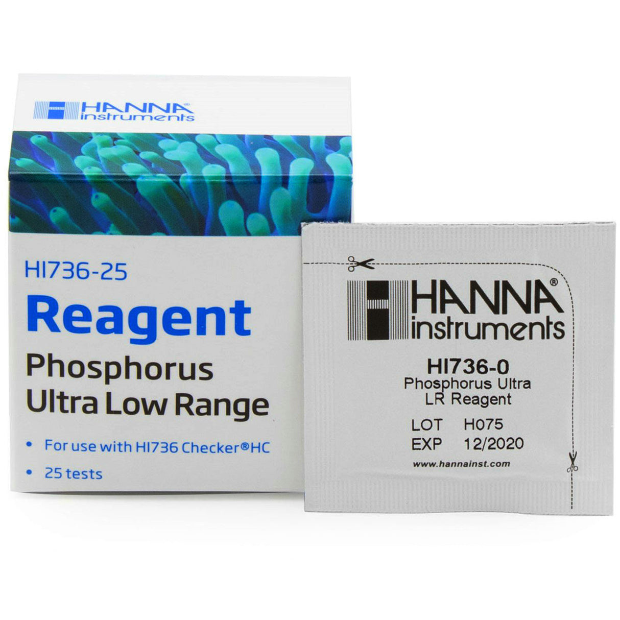 HI736-25 PO4補充包 Phosphorus Ultra Low Range Marine Reagent (25 Tests)